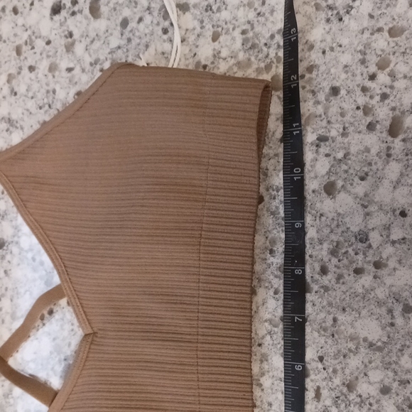 Nwt Good American brown seamless ribbed knit bra w/ adjustable straps size 1/2 - Picture 12 of 16